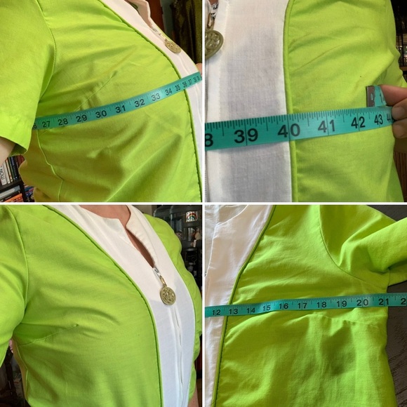 Lime Green Robe 60’s Vintage Fit Medium Large Front Zipper - Picture 8 of 9